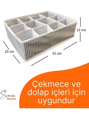 Svein 12 Bölmeli Çekmece Içi Düzenleyici Çok Amaçlı Pratik Takı Çorap Kravat Eşarp Gardrop Organizer Kutu