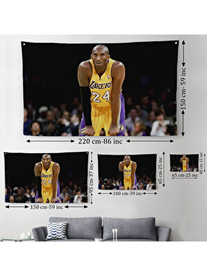 Kobe Bryant Los Angeles Lakers Kanvas Duvar Örtüsü-Halısı / Black MAMBA-5149