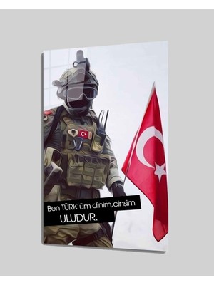  Türk Askeri ve Bayrak Cam Tablo