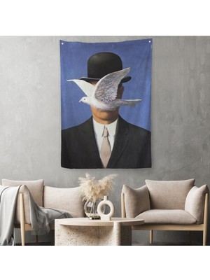 Melon Şapkalı Adam René Magritte Duvar Örtüsü - HALISI-6099