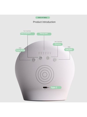 Sunshinee LED Sad Terapi Ruh Hali Masa Lambası Dokunmatik Zamanlama Kademesiz Karartma Duygusal Bozukluk Terapi Lambası (Yurt Dışından)