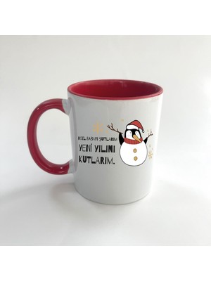 Mor Mürekkep Noel Babayı Şutlarım Baskılı Kırmızı Mega Yılbaşı Kupası