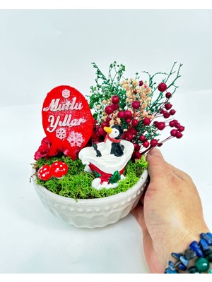 Pia Terrarium Yılbaşı Penguenli Minyatür Bahçe