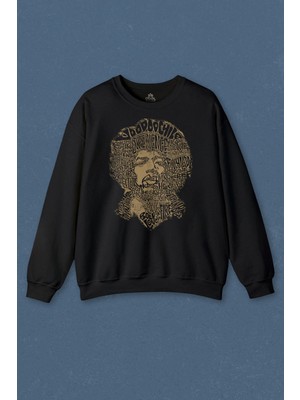 So Cool Unisex Sweatshirt Jimi Hendrix Rock Heavy Blues Gitar Baskılı Sweat
