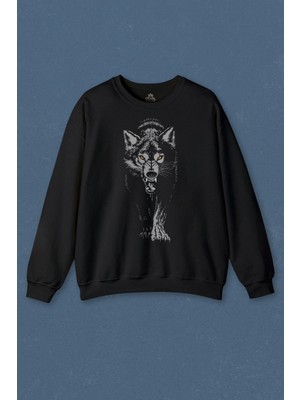 So Cool Unisex Sweatshirt Bozkurt Kurt Kafası Wolf Gri Bozkurt Baskılı Sweat