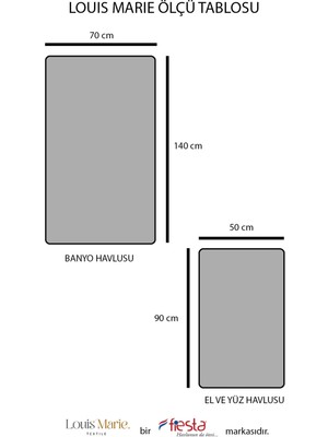 Louis Marie | 50X90 + 70X140  cm | Diamond | %100 Pamuk | Kahve Beyaz | 4'lü | Banyo Havlusu Seti