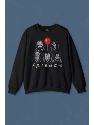 So Cool Unisex Sweatshirt Korku Film Friends Halloween Cadılar Bayramı Baskılı Sweat