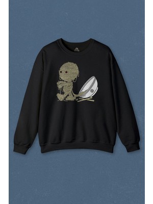 So Cool Unisex Sweatshirt Noodle Mummy Mumya Totem Komik Baskılı Sweat