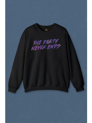 So Cool Unisex Sweatshirt Party Never Ends Music Acid Baskılı Sweat