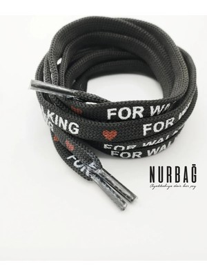 Nurbağ Dokuma Spor Ayakkabı Siyah Baskılı Bağcık 90CM 1 Çift JK8000