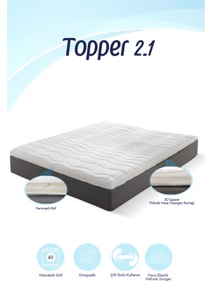 Mavi Ay Yatak Topper 2.1 - Visco Yatak Pedi