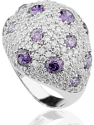 Gümüş Zirkon Taşlı Bayan Yüzük