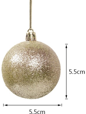 Hermoso 12 Adet Kutulu Noel Topu Glitter Baubles Topları Süs Kolye B (Yurt Dışından)