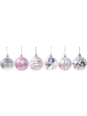 Hermoso 12 Adet Kutulu Noel Topu Glitter Baubles Topları Süs Kolye B (Yurt Dışından)