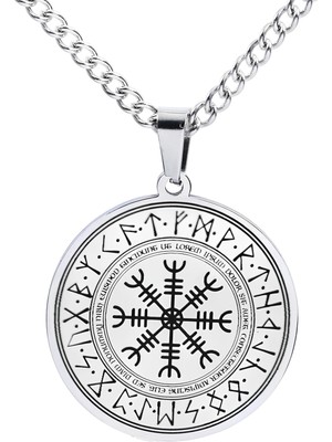 Chavin Viking Rune Viking Odin Sembol Kadın Erkek Çelik Kolye EU43
