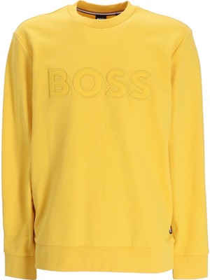 Boss Erkek Regular Fit Uzun Kollu Bisiklet Yaka Sarı T-Shirt 50489229-733
