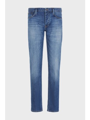 Emporio Armani Erkek Denim Kumaş Normal Bel Düz Model Mavi Jeans 6R1J75 1D09Z-0942