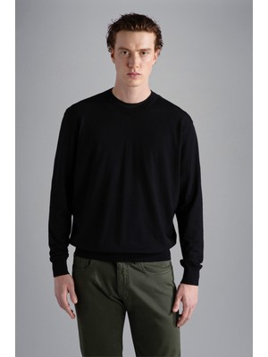 Paul & Shark  Erkek Uzun Kollu Günlük Kullanım Normal Kesim Siyah Kazak 13311088A-011