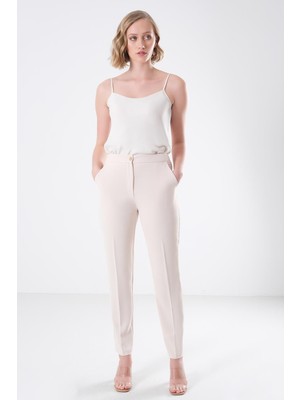 Explosion Kadın Dokuma Kumaş Normal Bel Düz Model Ekru Pantolon EXP41335-EKRU