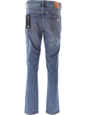 Emporio Armani Erkek Denim Kumaş Normal Bel Düz Model Mavi Jeans 6R1J16 1DRGZ-0942