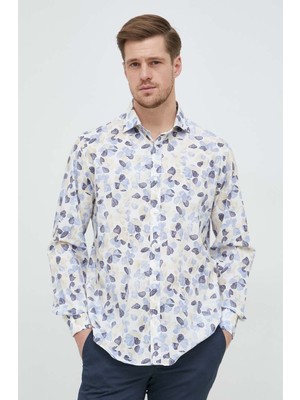Paul & Shark Erkek Regular Fit Desenli Uzun Kol Bej Gömlek 23413086J-101