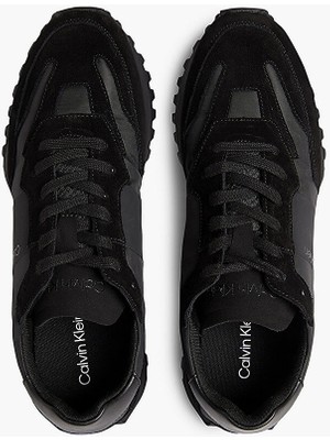 Calvin Klein Erkek Marka Logolu Rahat Taban Bağıcıklı Siyah Sneaker HM0HM00497-00U