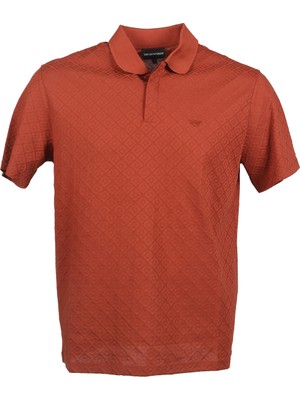 Emporio Armani Erkek Polo Yaka Düğme Kapamalı Kısa Kollu Turuncu Polo Yaka T-Shirt 6R1F7Q 1J7Kz-0453