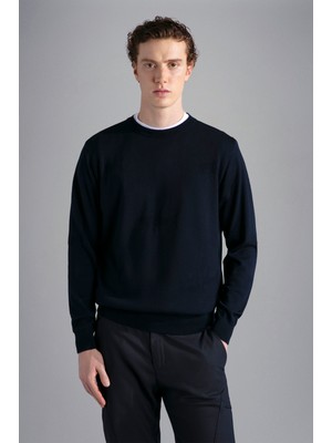 Paul & Shark  Erkek Marka Logolu Uzun Kollu Rahat Lacivert Kazak 13311035-050