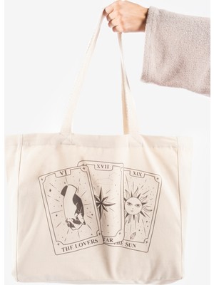 The Lycos "tarot Cards" Canvas Tote Omuz ve Plaj Çantası