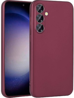 Case 4u Galaxy S23 Fe Kılıf Kamera Korumalı Klasik Mat Renkli Yumuşak Premier Silikon Mürdüm