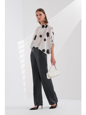 Explosion Kadın Normal Bel Boru Paça Günlük Kullanım Siyah Pantolon EXP42347-SİYAH