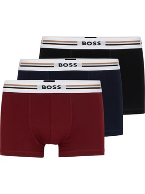 Boss Erkek Marka Logolu Beli Lastikli Bordo Boxer 50492200-602
