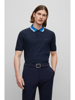 Boss Erkek Pamuklu Polo Yaka Kısa Kollu Günlük Kullanım Lacivert Polo Yaka T-Shirt 50495709-404