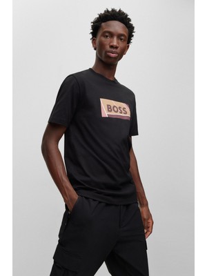 Boss Erkek Slim Fit Kısa Kollu Bisiklet Yaka Siyah T-Shirt 50486210-001