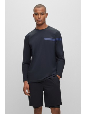 Boss Erkek Uzun Kollu Rahat Lacivert T-Shirt 50501228-402