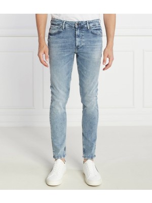 Boss Erkek Marka Logolu Pamuklu Normal Kalıp Günlük Mavi Jeans 50502266-435