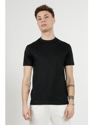 Emporio Armani Erkek Pamuklu Jersey Kumaş Lacivert T-Shirt 8N1Te8 1Juvz-0920