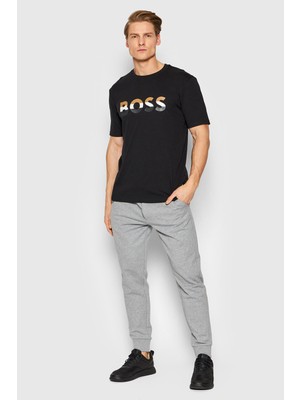 Boss Erkek Logolu Rahat Günlük Gri Eşofman Altı 50471958-041