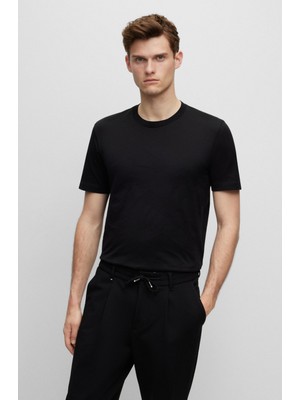 Boss Erkek Siyah Kısa Kollu Siyah T-Shirt 50495728-001