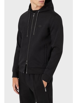 Emporio Armani Erkek Marka Logolu Uzun Kollu Rahat Siyah Sweatshirt 8N1MG0 1jbtz-Sıy