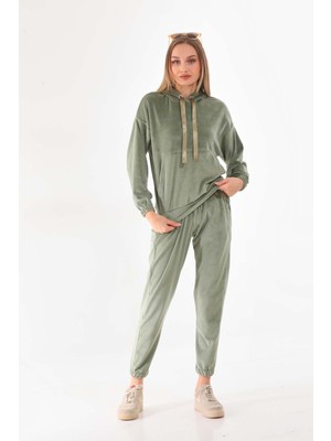 Westbound Kadın Mint Soft Kadife Eşofman Takım