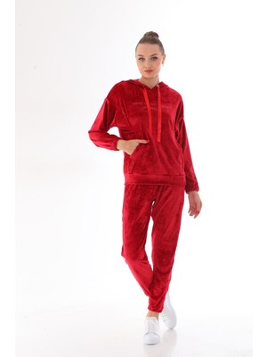 Westbound Kadın Kırmızı Renk Soft Kadife Eşofman Takım