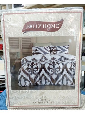 Jolly Home 4 Mevsim Çift Kişilik Kapitoneli Nevresim Takımı-Arya Kahve