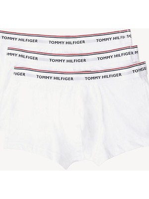 Tommy Hilfiger Erkek Beli Lastikli Kısa Boy Logolu Dokuma Kumaş Beyaz Boxer 1U87903841-100