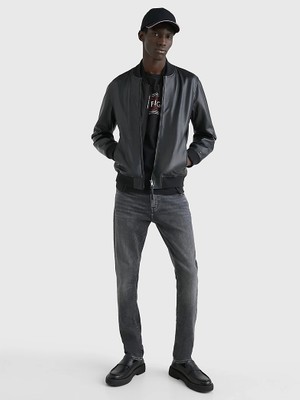 Tommy Hilfiger Erkek Denim Logolu Günlük Kullanım Siyah Jeans MW0MW31096-1B2