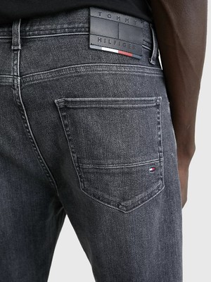 Tommy Hilfiger Erkek Denim Logolu Günlük Kullanım Siyah Jeans MW0MW31096-1B2