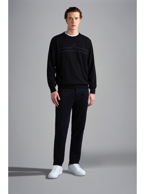 Paul & Shark  Erkek Pamuklu Normal Kesim Rahat Siyah Kazak 13311044A-011