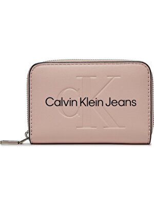 Calvin Klein Kadın Marka Logolu Deri Günlük Kullanım Pudra Cüzdan K60K607229-TFT