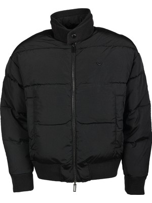 Emporio Armani Erkek Logolu Fermuar Kapamalı Cepli Kışlık Siyah Mont 6R1B75 1NFEZ-0999