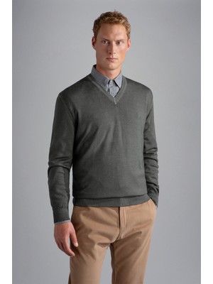 Paul & Shark  Erkek V Yaka Uzun Kollu Gri Kazak 13311031-761